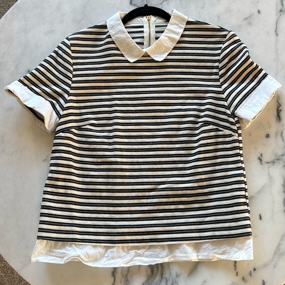 Mustard Seed Striped Top with Collar - Picture 1 of 10